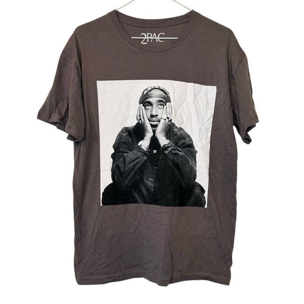 2PAC Graphic Photo Crew Neck 100% Cotton Short Sleeve T-Shirt Size Large